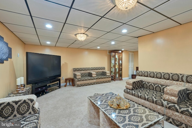 living room featuring carpet flooring