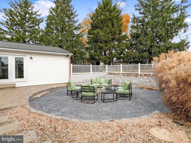 view of patio with outdoor lounge area