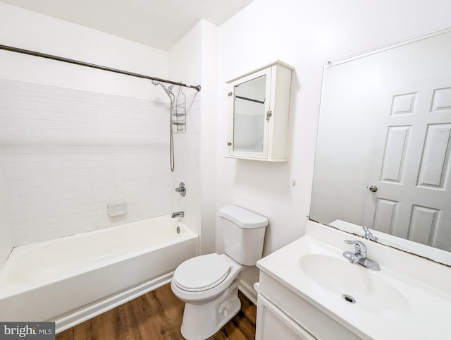 5200 Ballman, Brooklyn, MD 21225 - full bath featuring toilet, vanity, shower / bathtub combination, and wood finished floors