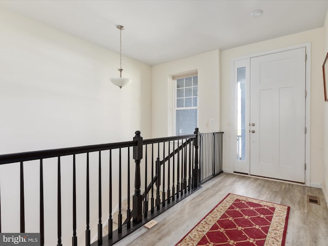 foyer featuring light hardwood / wood-style floors