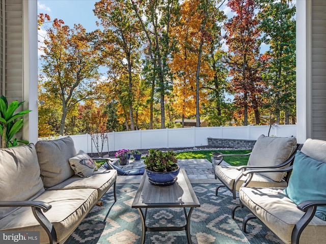 view of patio / terrace with an outdoor hangout area