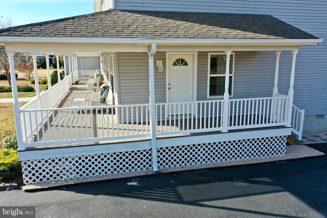 exterior space featuring a porch