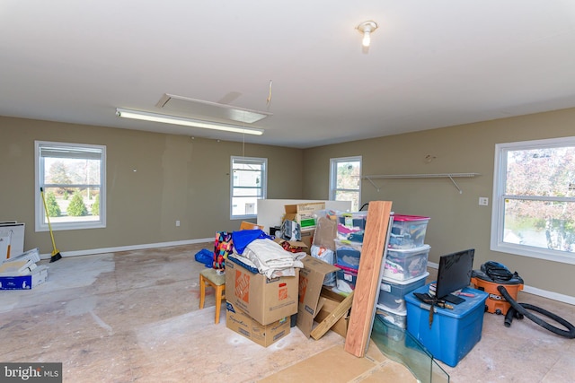 basement with a wealth of natural light