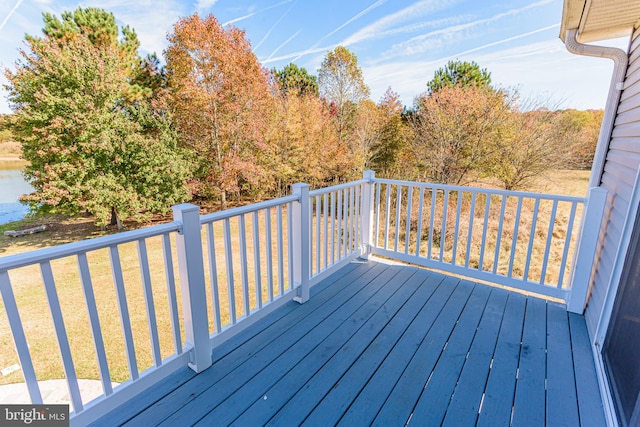 deck with a water view