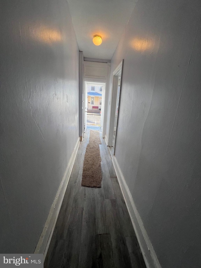 hall featuring dark hardwood / wood-style flooring