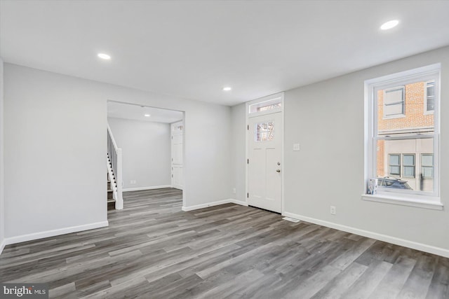 entryway featuring hardwood / wood-style floors