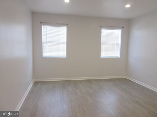 empty room with light wood-type flooring