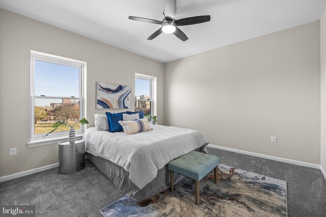 1020 N Eden St, Baltimore, MD 21205 - carpeted bedroom featuring baseboards and ceiling fan