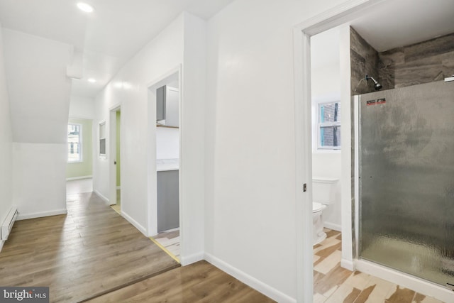 hallway featuring light hardwood / wood-style floors