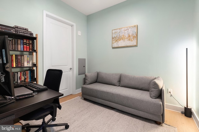 office featuring light wood-type flooring