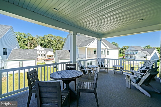 view of patio with a residential view