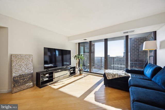 living room featuring hardwood / wood-style flooring