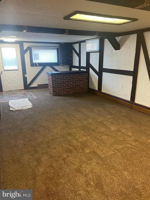 basement with carpet