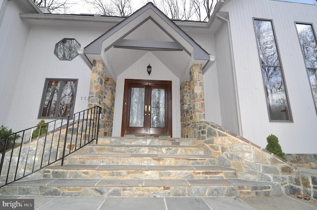 entrance to property with french doors