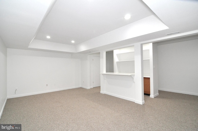 basement featuring carpet floors