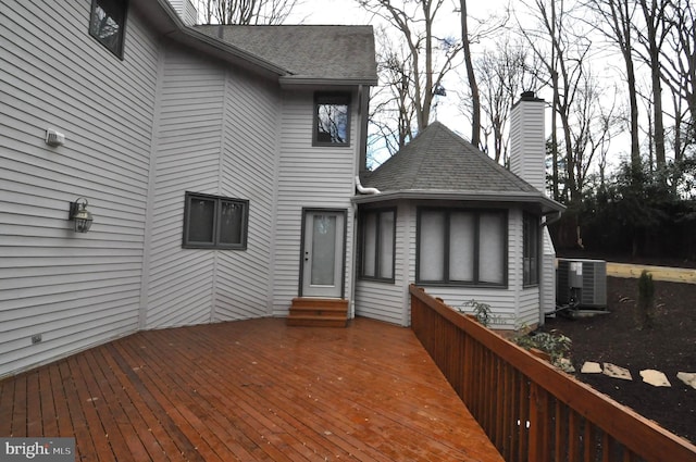 wooden terrace with central AC