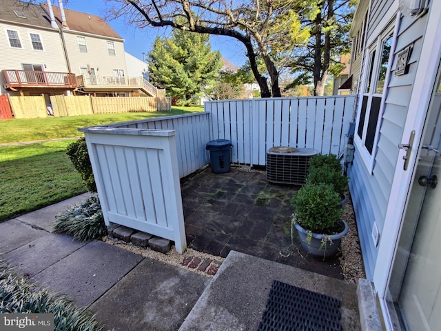 view of patio / terrace featuring central AC