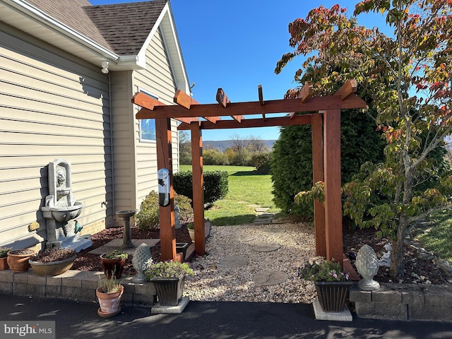 view of patio with a pergola