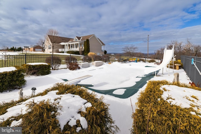 view of snowy yard