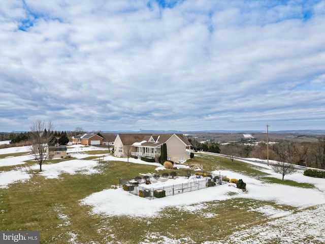 view of snowy aerial view