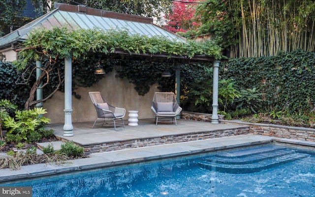 outdoor pool featuring a patio