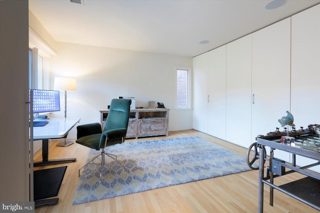 living area with wood finished floors