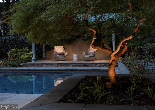 outdoor pool featuring a patio area