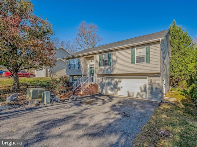 bi-level home with a garage