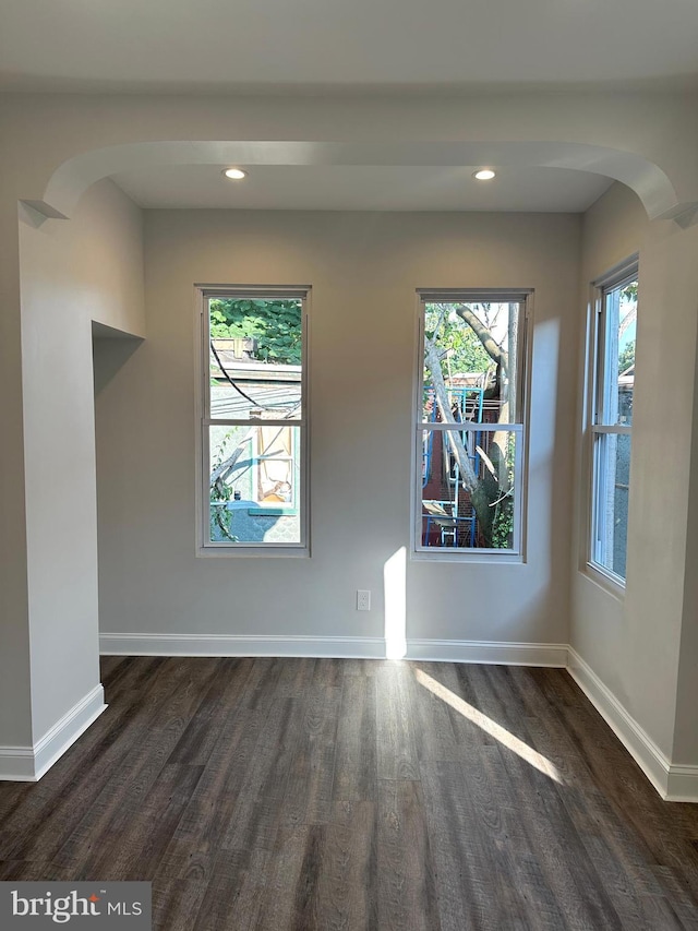 interior space featuring dark hardwood / wood-style floors