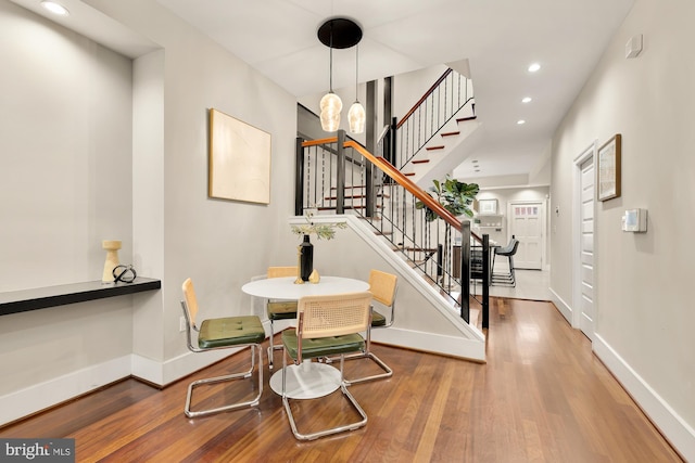 interior space featuring wood-type flooring