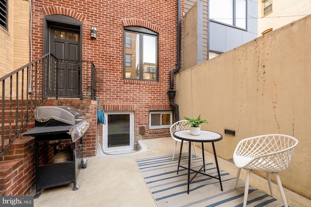 view of patio / terrace with a grill