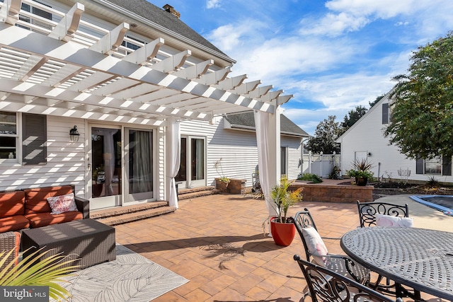 view of patio / terrace featuring a pergola