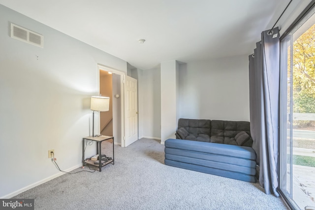 sitting room featuring carpet