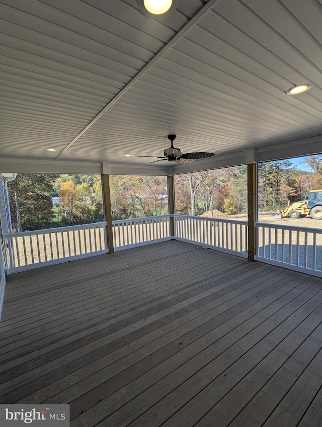 deck featuring ceiling fan