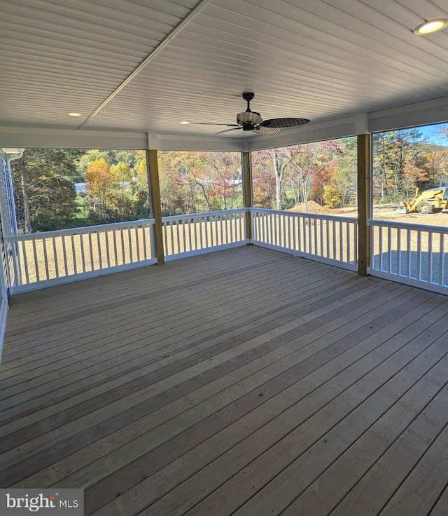 deck featuring ceiling fan