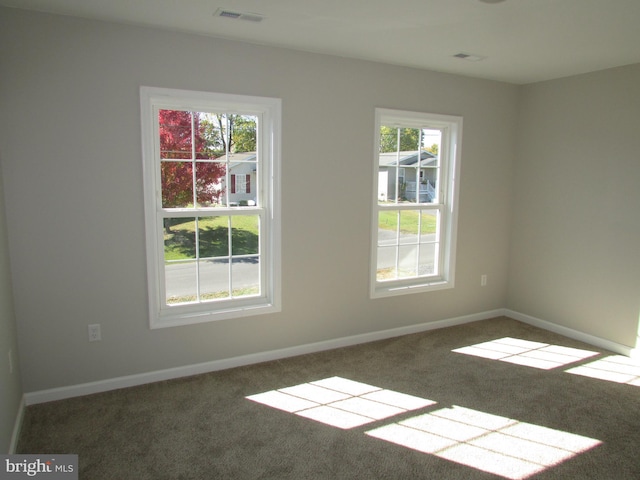 unfurnished room with carpet flooring