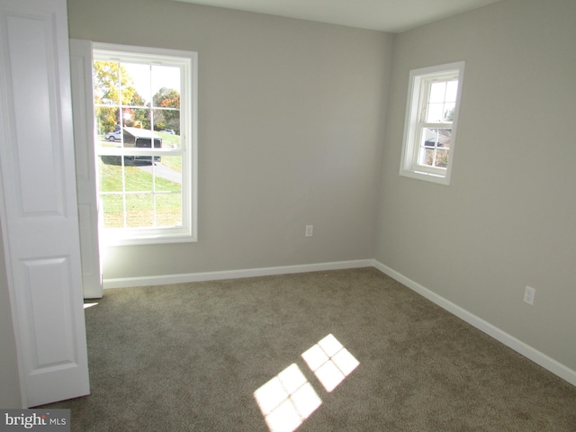 carpeted empty room with a healthy amount of sunlight