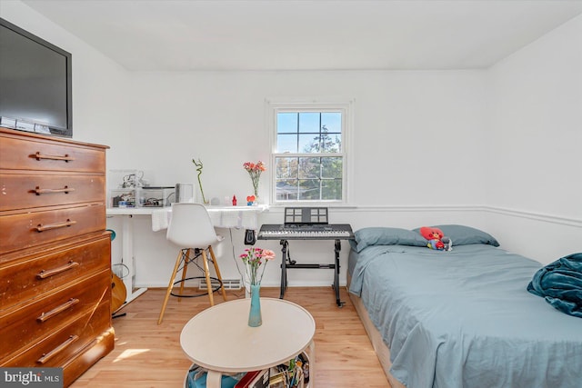 bedroom featuring light wood-type flooring