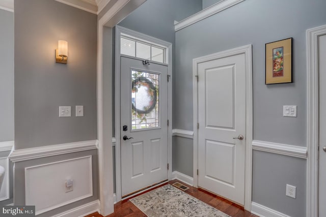 entrance foyer with hardwood / wood-style floors