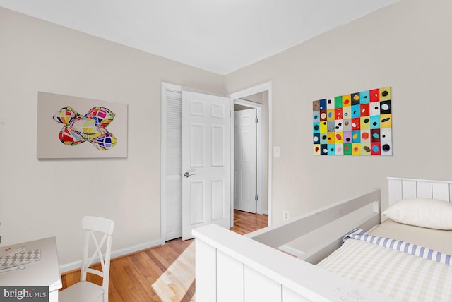 bedroom featuring light hardwood / wood-style floors