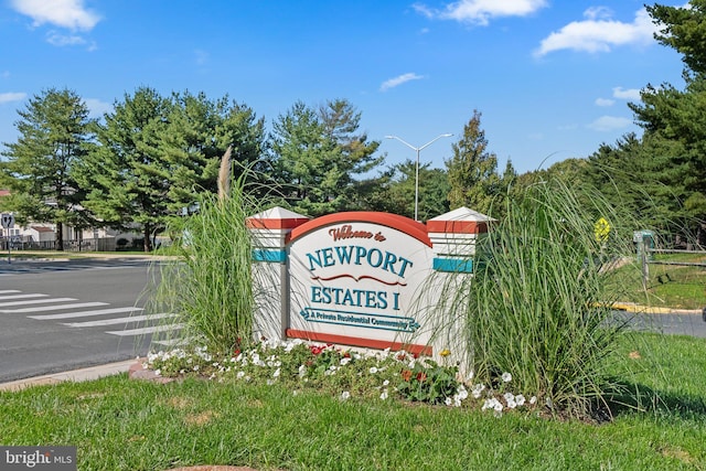 view of community sign