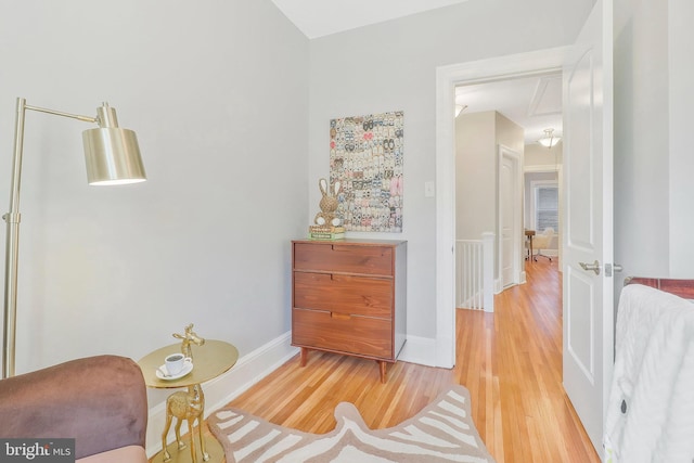 living area featuring light hardwood / wood-style flooring