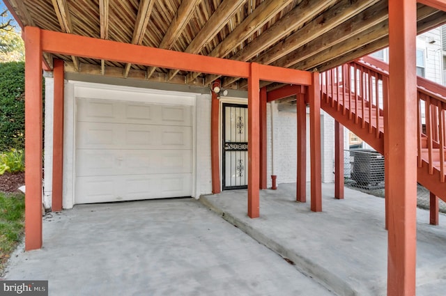 view of garage