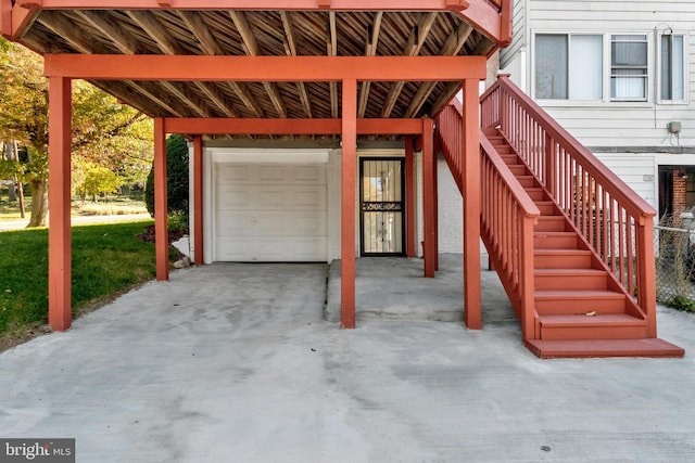 view of garage