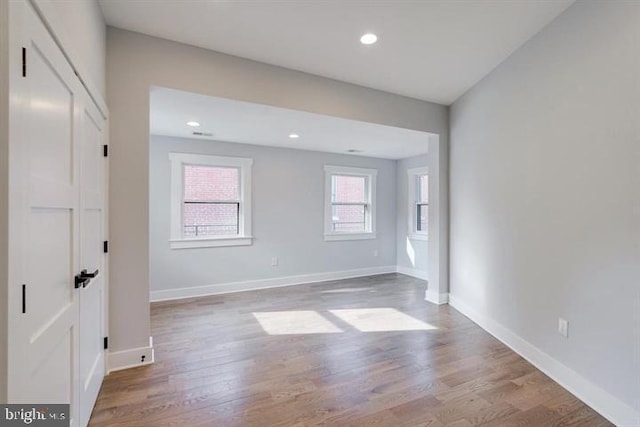 empty room featuring light wood-type flooring