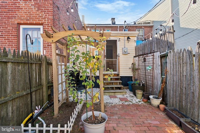 exterior space featuring a fenced backyard