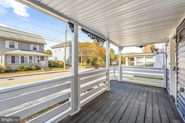 deck with covered porch