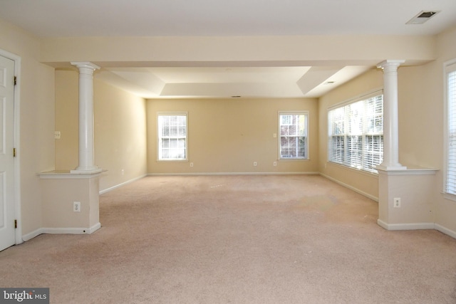 empty room with light colored carpet