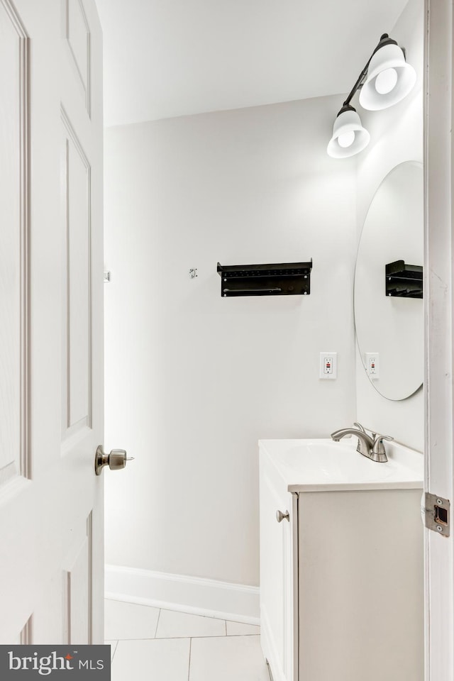 bathroom featuring vanity and tile patterned floors