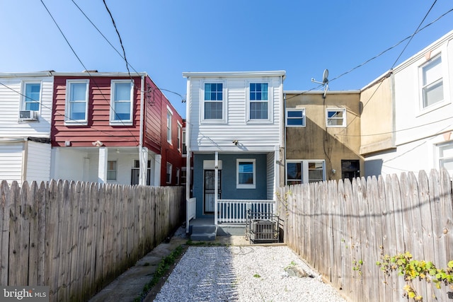 view of front of property featuring cooling unit